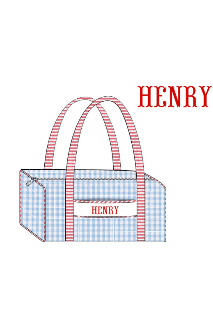 Pre-Order Custom Name Blue Seersucker Gingham - Image 4