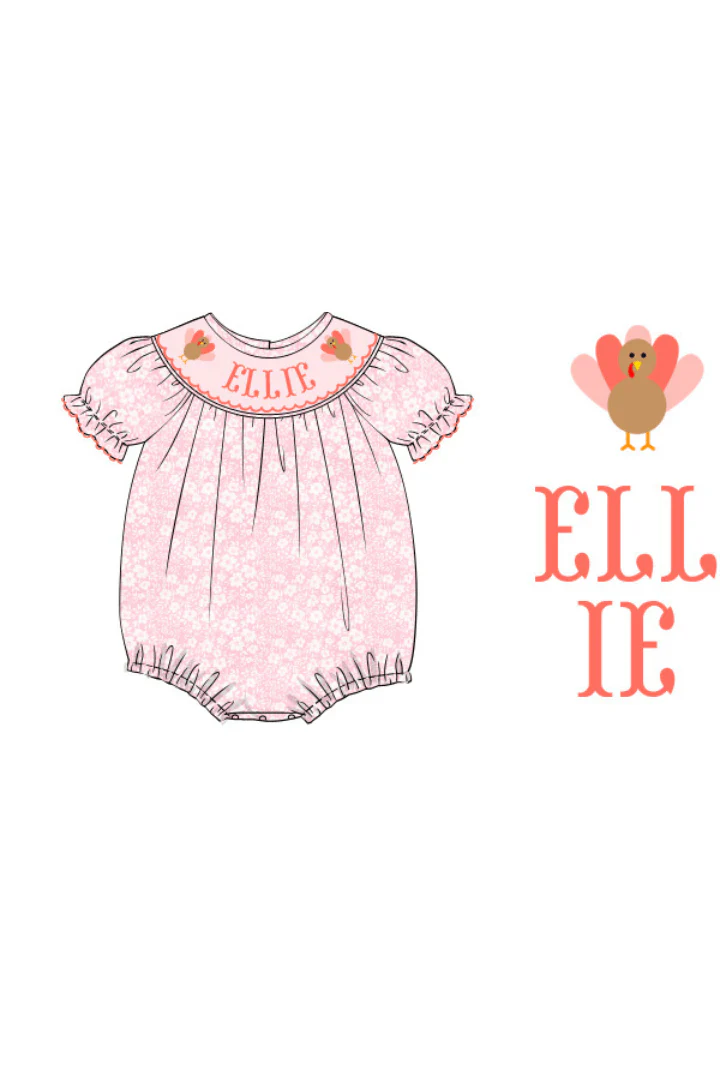 Pre-Order Custom Name Floral Turkey Bishop Bubble