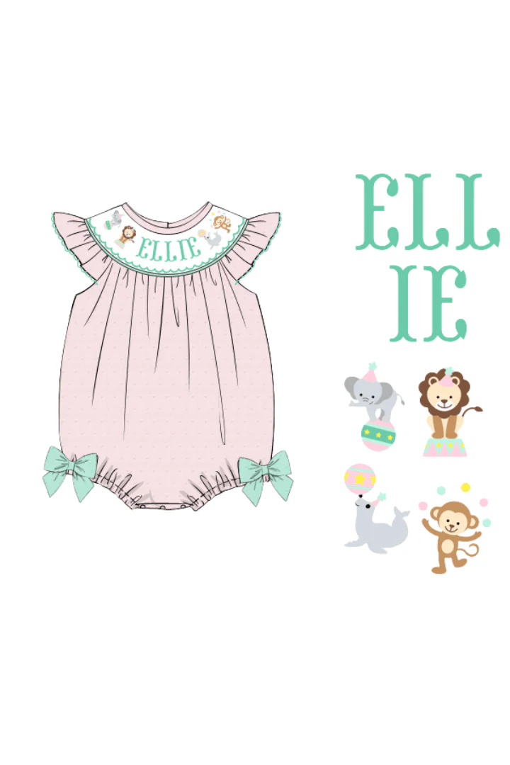 Pre-Order Custom Name Pink Swiss Dot Circus Bubble