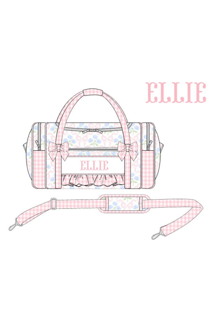 Pre-Order Custom Name Sweet Pink Hydrangea Bow Luggage - Image 4
