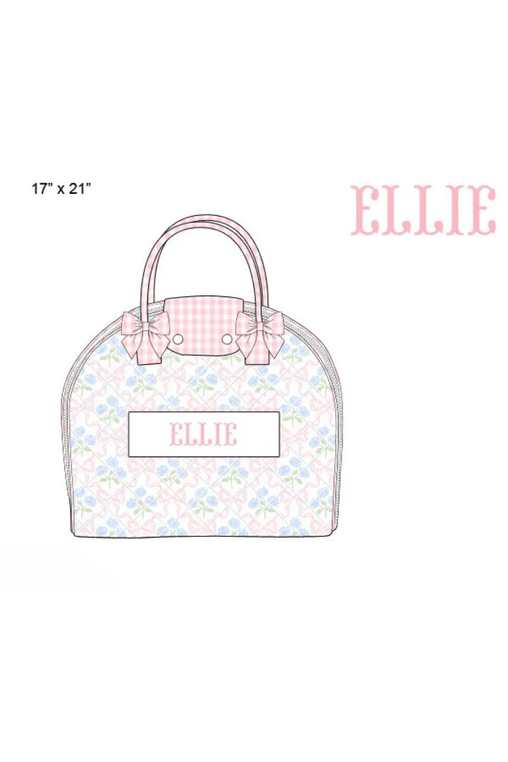 Pre-Order Custom Name Sweet Pink Hydrangea Bow Luggage - Image 5