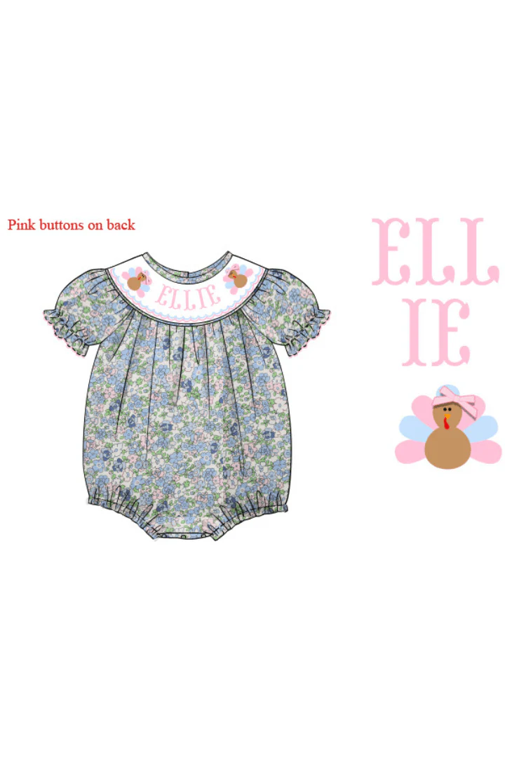 Pre-Order Custom Name Turkey Floral Bubble