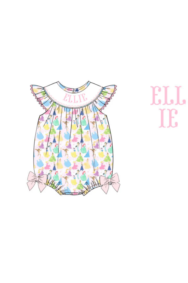 Pre-Order Custom Name Smocked Princess Bishop Bubble