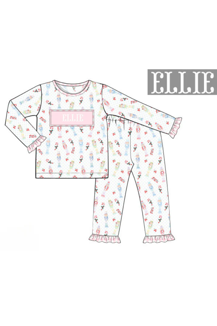 Pre-Order Hand Smocked Custom Name Nutcracker Pajamas
