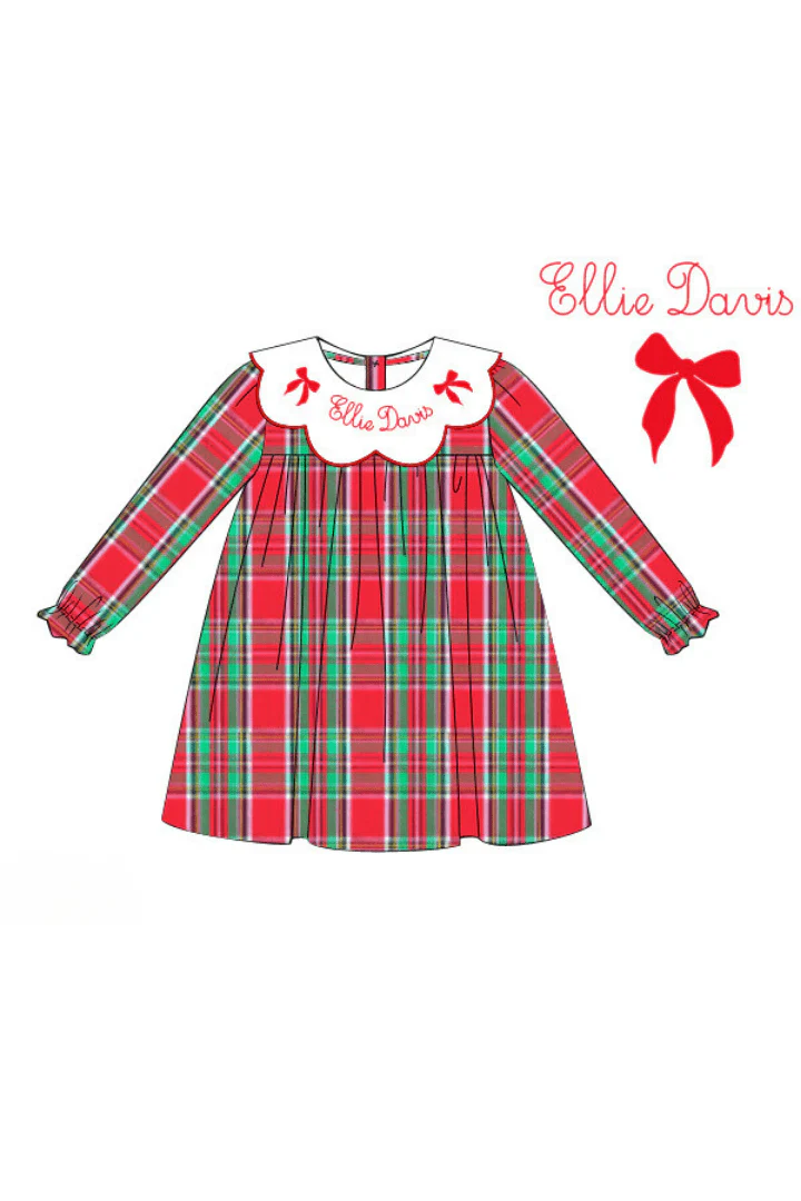 Pre-Order Embroidered Custom Name Traditional Christmas Dress