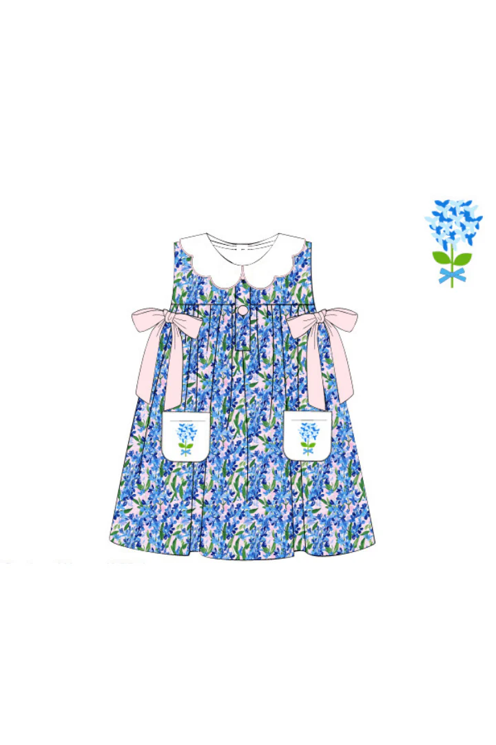 Embroidered Hydrangea Bow Dress - Image 2