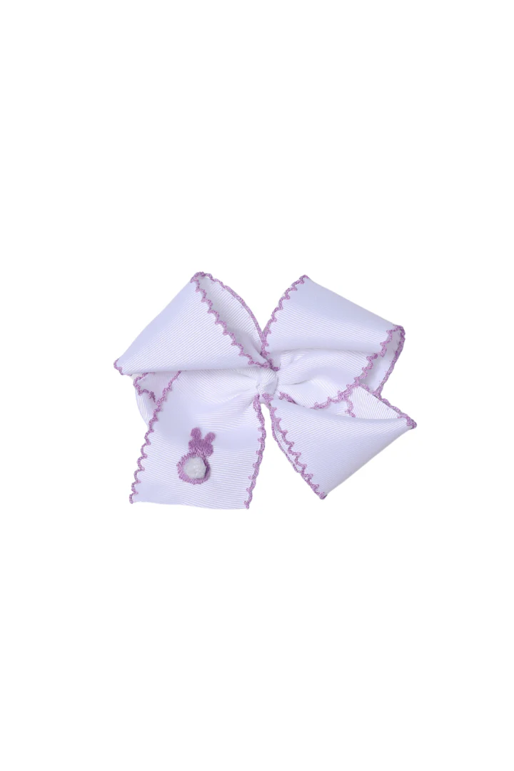 Embroidered Lavender Peep Grosgrain Bow