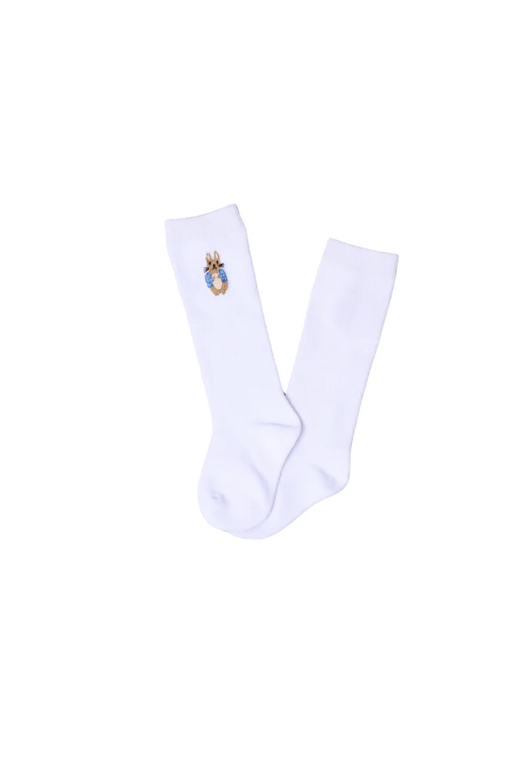 Embroidered Peter Rabbit Knee Socks