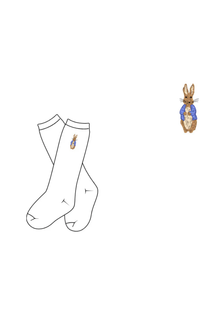 Embroidered Peter Rabbit Knee Socks - Image 2