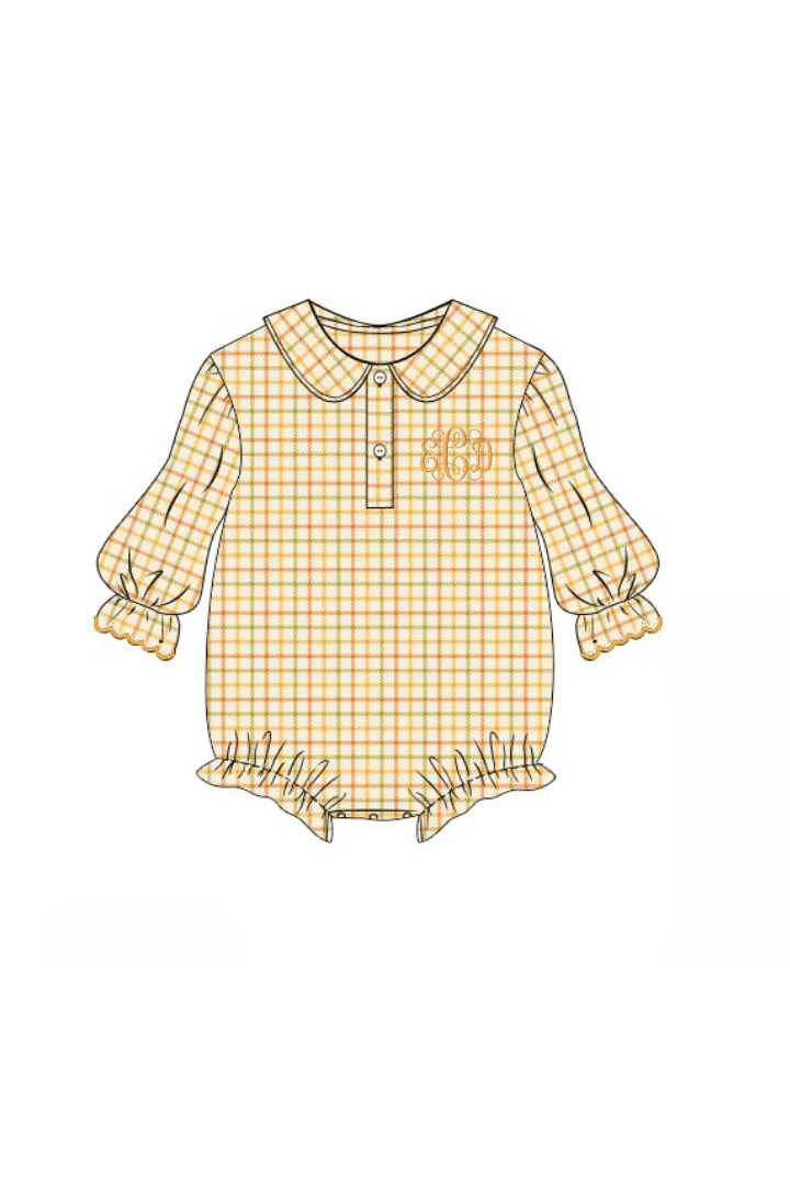 Fall Plaid Puff Sleeve Bubble - Image 2