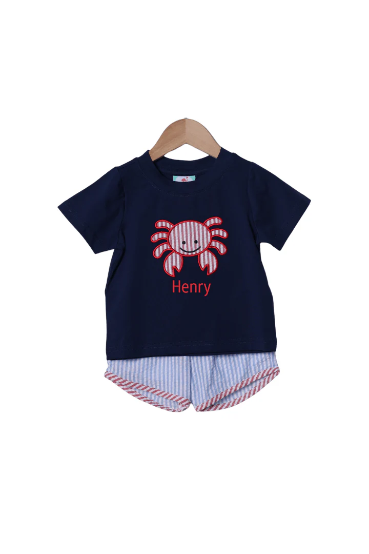 Feeling Crabby Seersucker Short Set