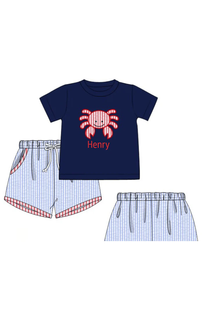 Feeling Crabby Seersucker Short Set - Image 2