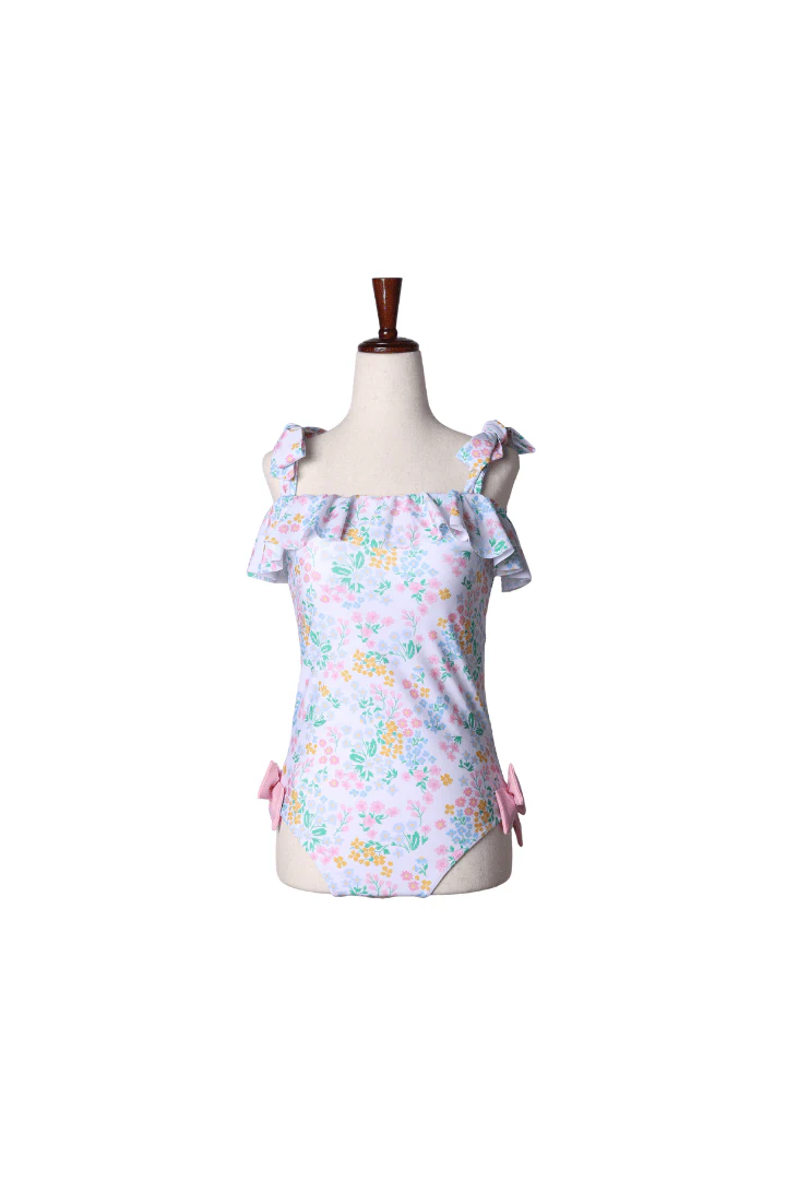 Floral Tie Shoulder Mom Swimsuit