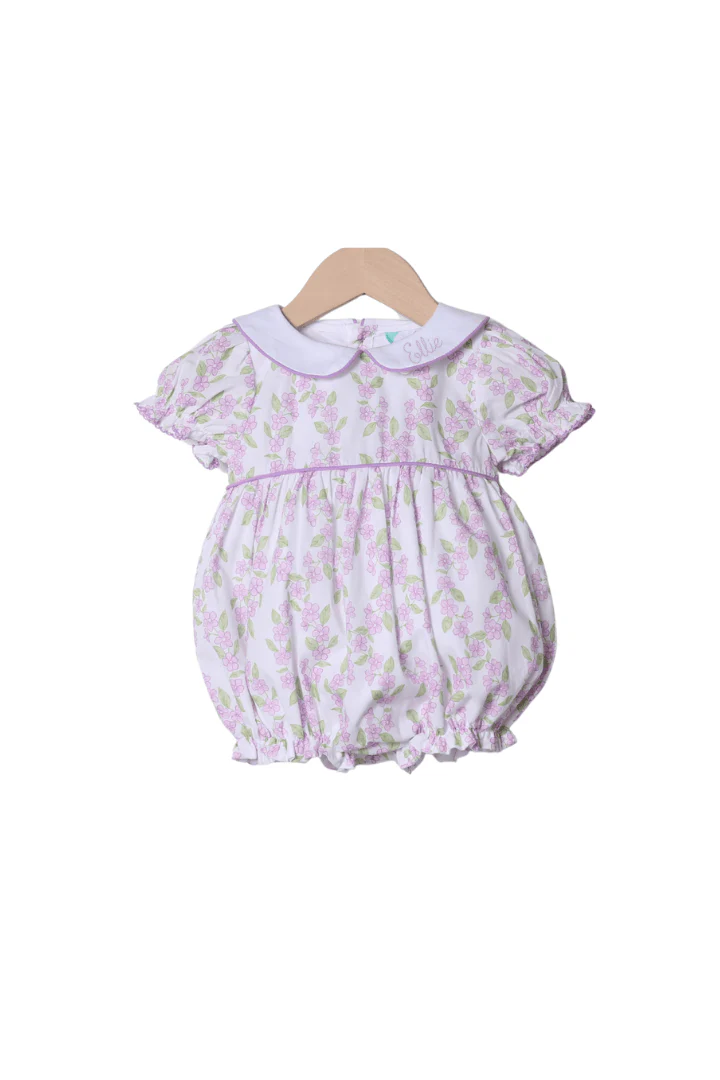 French Knot Bunny Removable Tab Lavender Floral Bubble