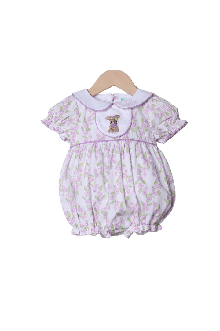 French Knot Bunny Removable Tab Lavender Floral Bubble - Image 2