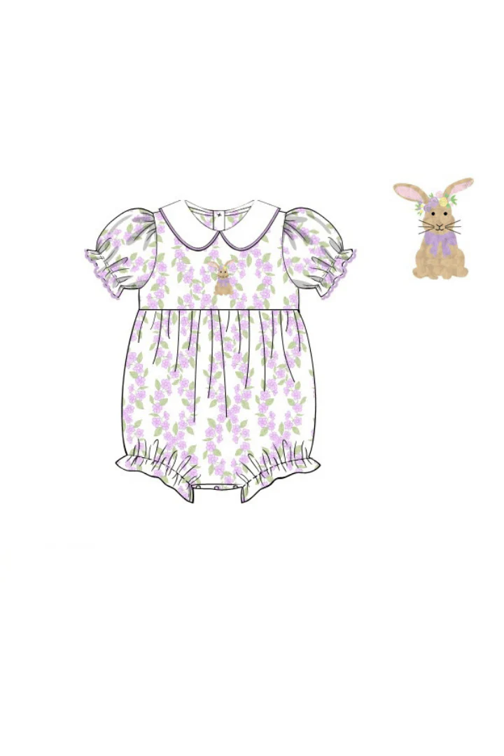 French Knot Bunny Removable Tab Lavender Floral Bubble - Image 4