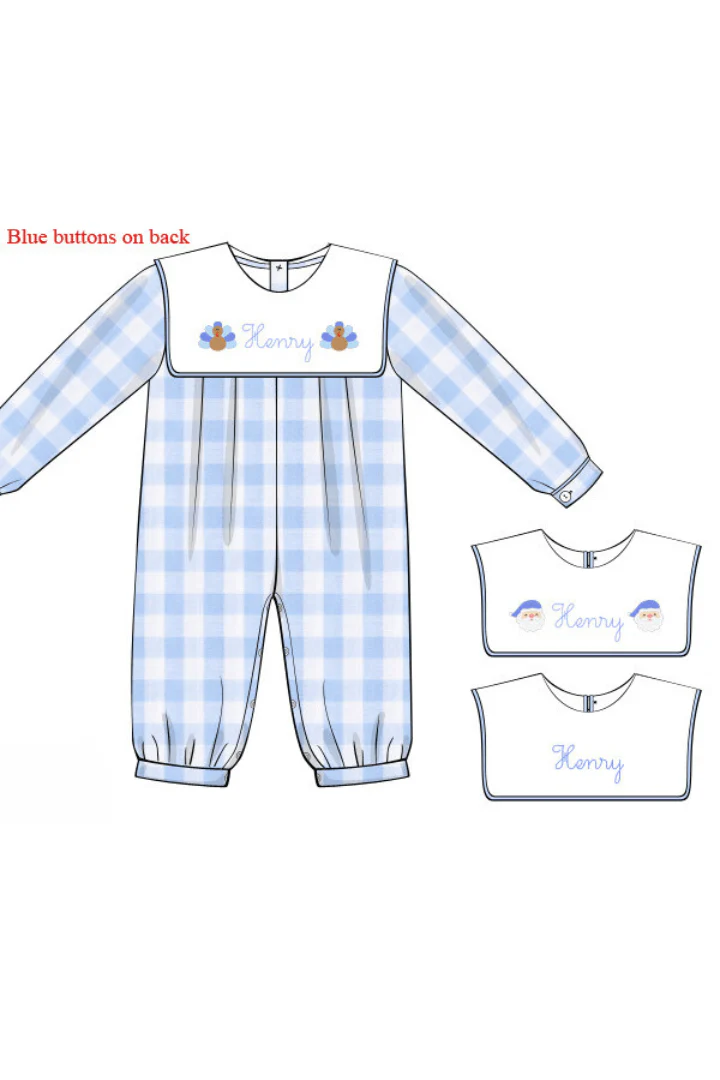 Pre-Order Custom Name Interchangeable Gingham Romper
