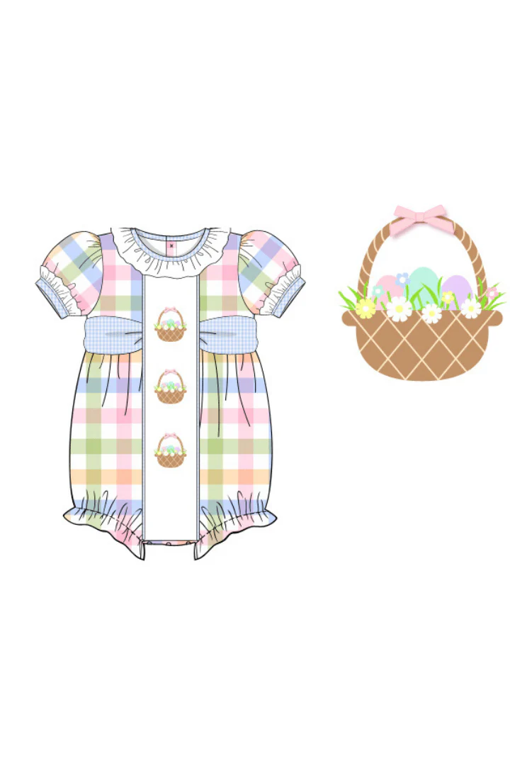 French Knot Gingham Easter Basket Bubble - Image 3