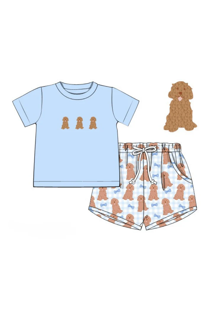 French Knot Golden Doodle Short Set - Image 3