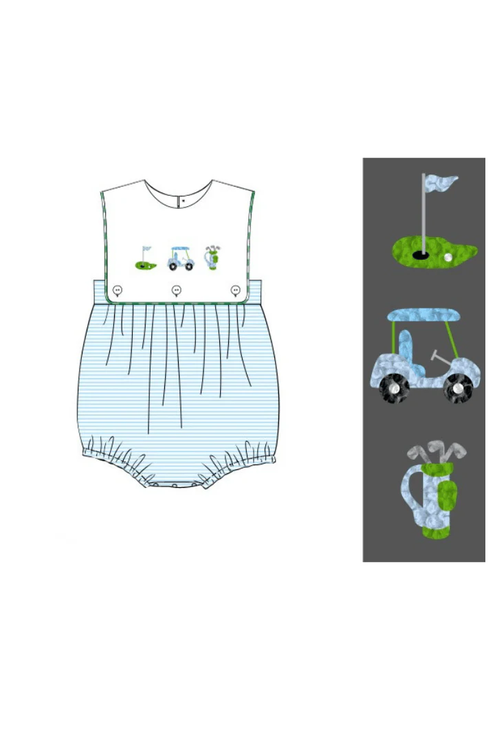 French Knot Blue Stipe Golf Bubble - Image 2