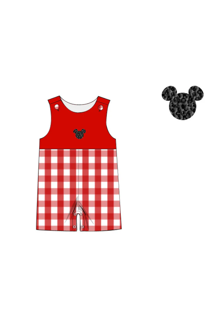 French Knot Mouse Red Gingham Jon Jon - Image 2