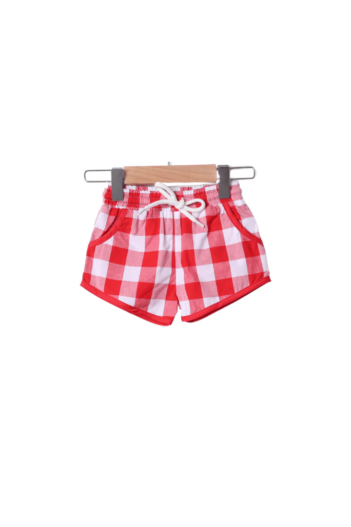 French Knot Mouse Red Gingham Short Set - Image 2