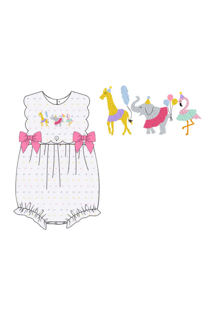 French Knot Party Animal Swiss Dot Bow Bubble - Image 2