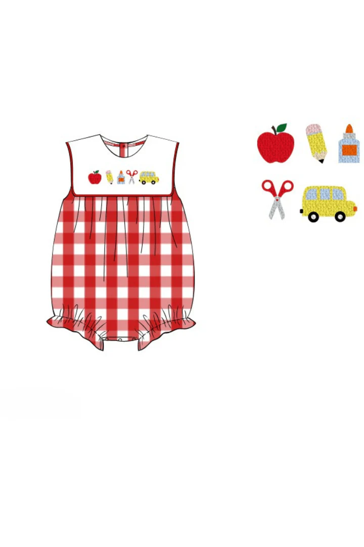 French Knot School Supplies Red Gingham Bubble - Image 3
