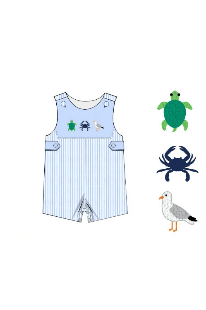 French Knot Sea Island Blue Stripe Jon Jon - Image 2