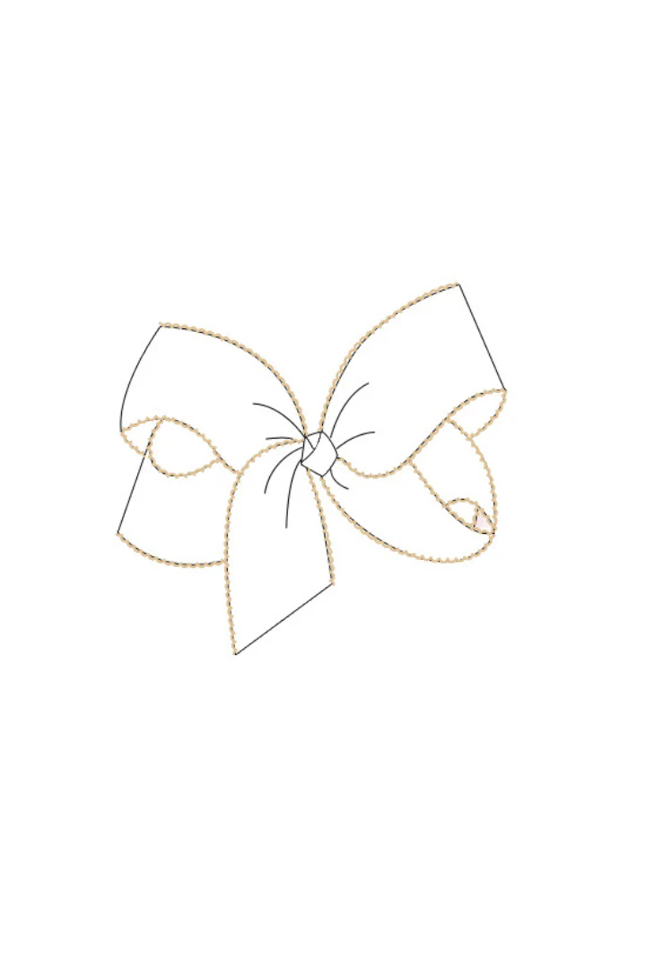 Grosgrain Bow White/Tan - Image 2