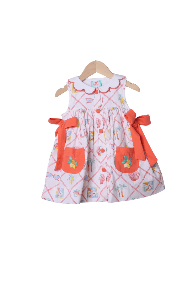 Hand Embroidered Seaside Charm Bow Dress