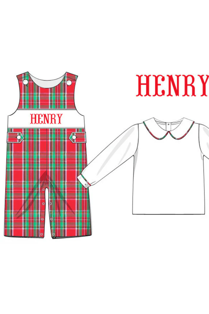 Pre-Order Hand Smocked Custom Name Traditional Christmas Longall