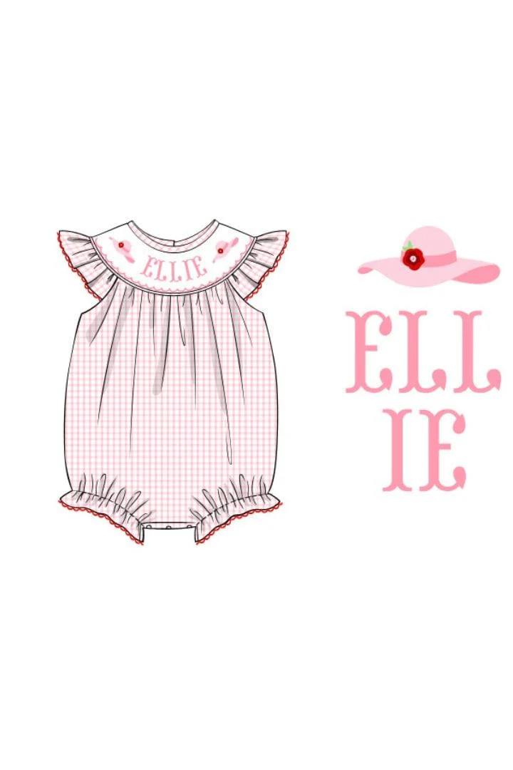 Pre-Order Hand Smocked Hat Custom Name Bubble