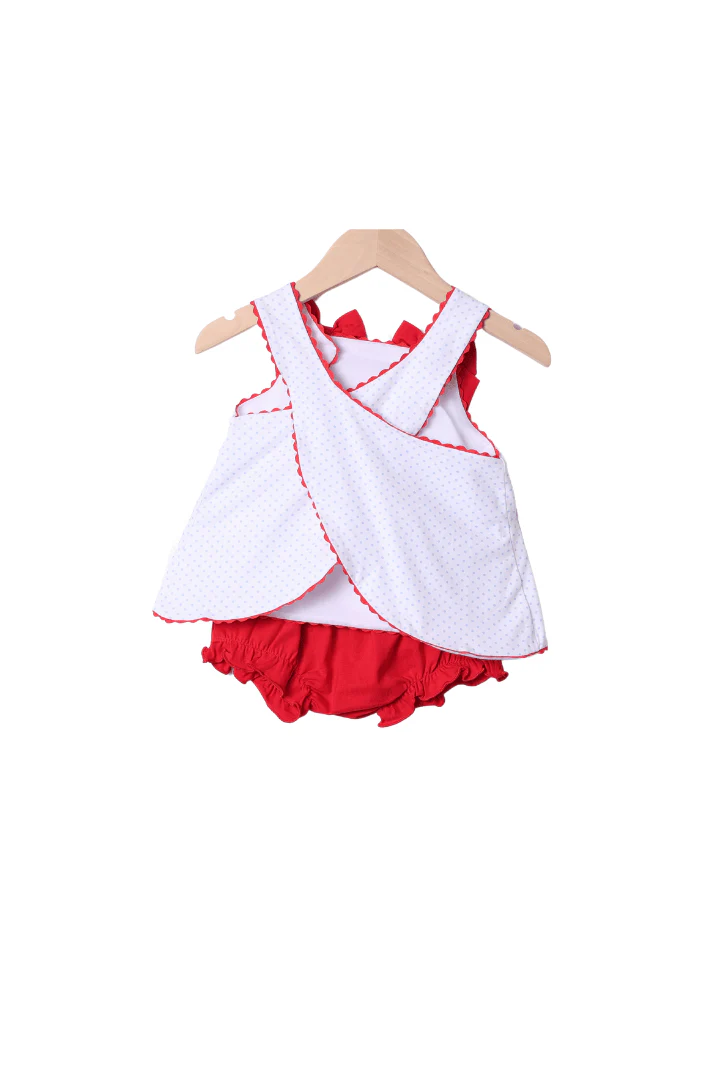 Red Mouse Applique Bow Bloomer Set - Image 3