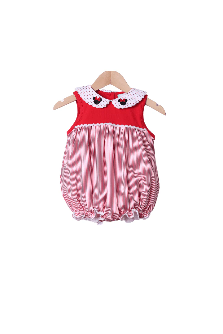 Mouse Red Knit Stripe/Polka Dot Bubble