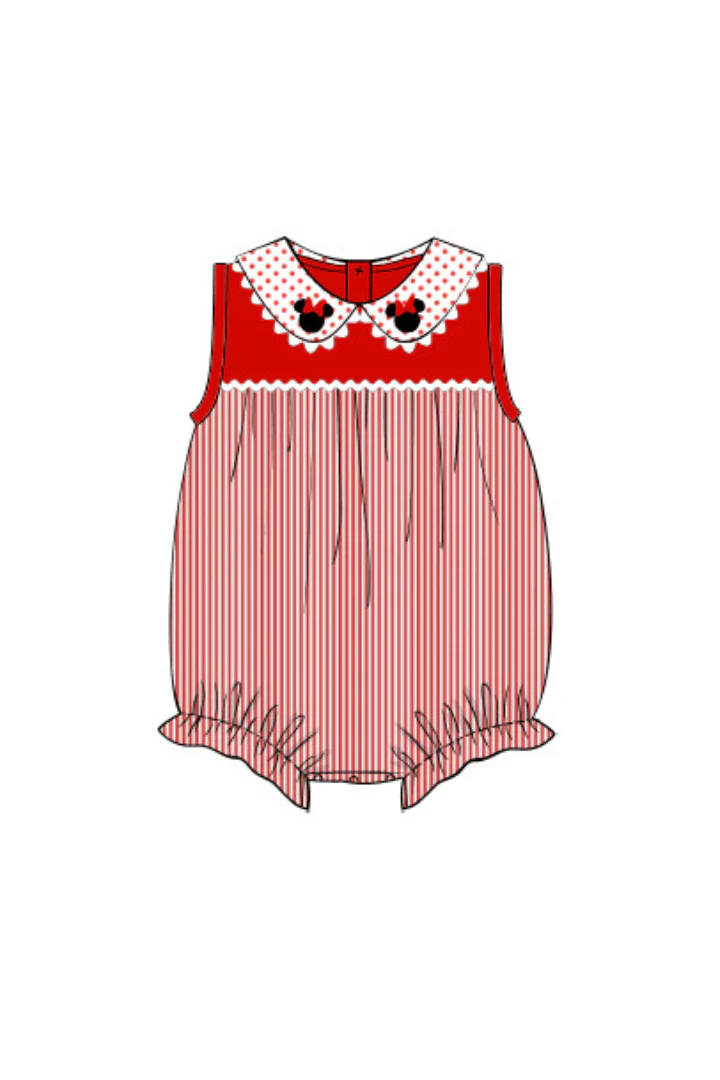 Mouse Red Knit Stripe/Polka Dot Bubble - Image 2