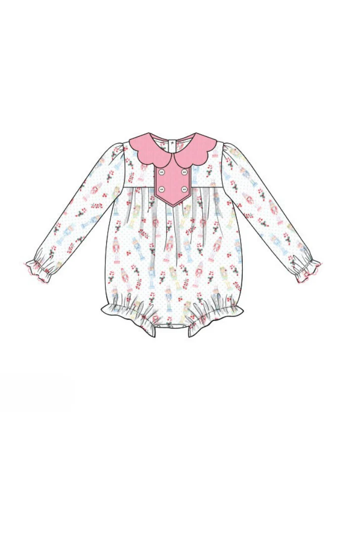 Nutcracker Pink Corduroy Scalloped Bubble - Image 2