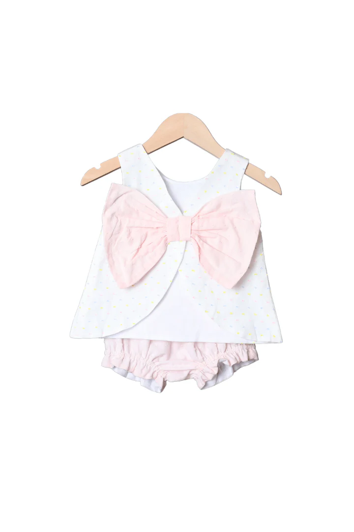 Pastel Swiss Dot Applique Magical Castle Bloomer Set - Image 2