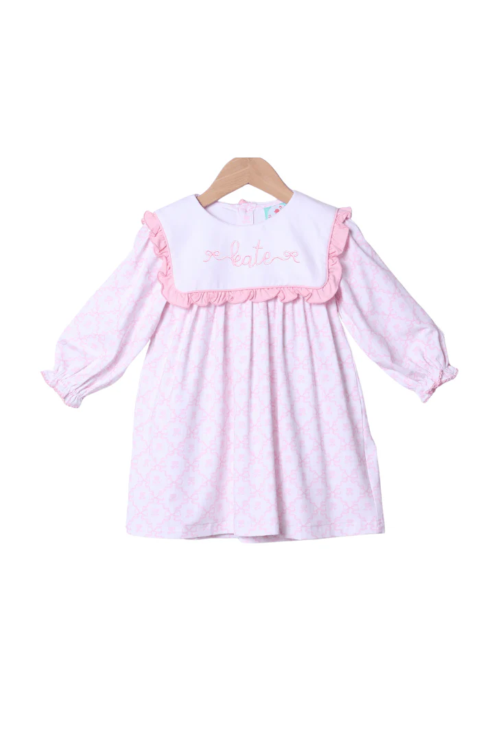 Pink Heart and Bow Ruffle Dress