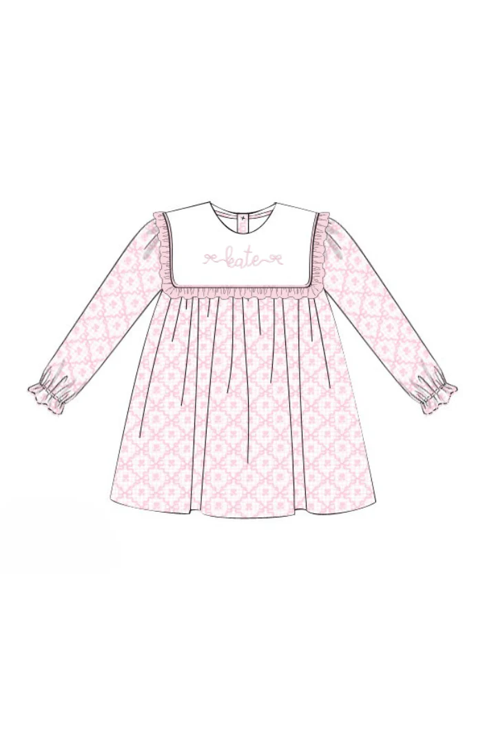 Pink Heart and Bow Ruffle Dress - Image 2