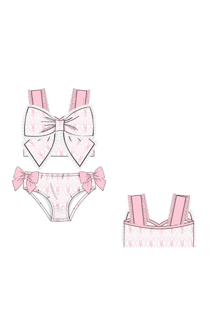 Pink Lobster Bow Swimsuit - Image 2