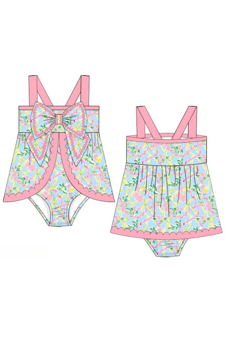 Pink Paradise Scalloped Bow Swimsuit - Image 3