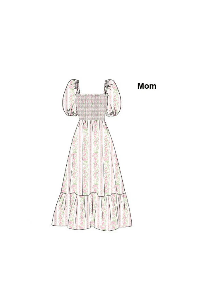 Pink Spring Floral Smocked Mom Dress - Image 2