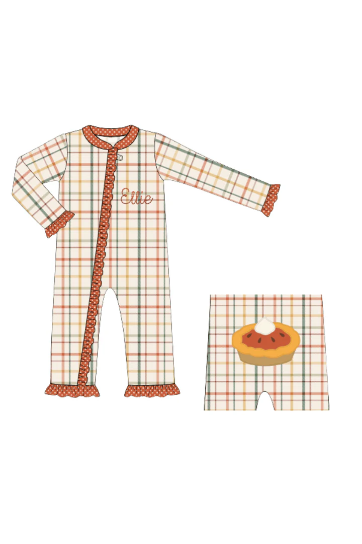 Pre-Order Pumpkin Pie Plaid Ruffle Zippy