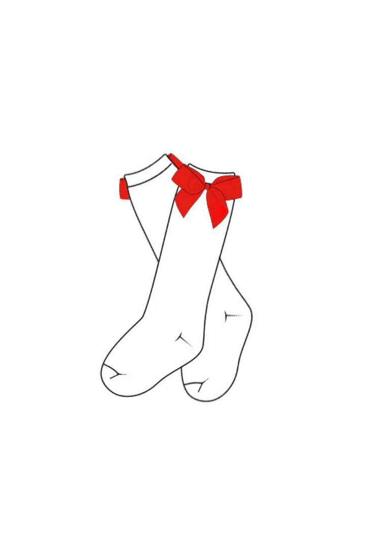 Red Bow Knee Socks - Image 2