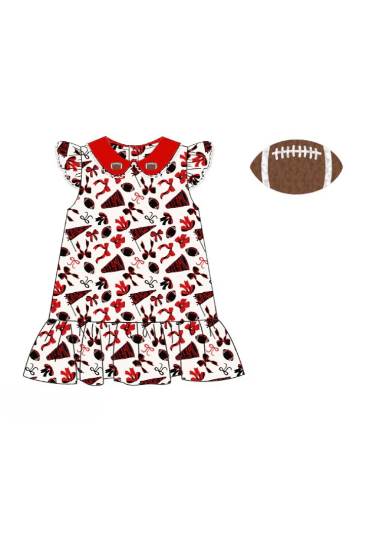 Red and Black French Knot Football Dress - Image 2