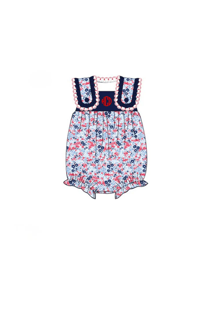 Red, White and Blue Floral Lace Bubble - Image 2