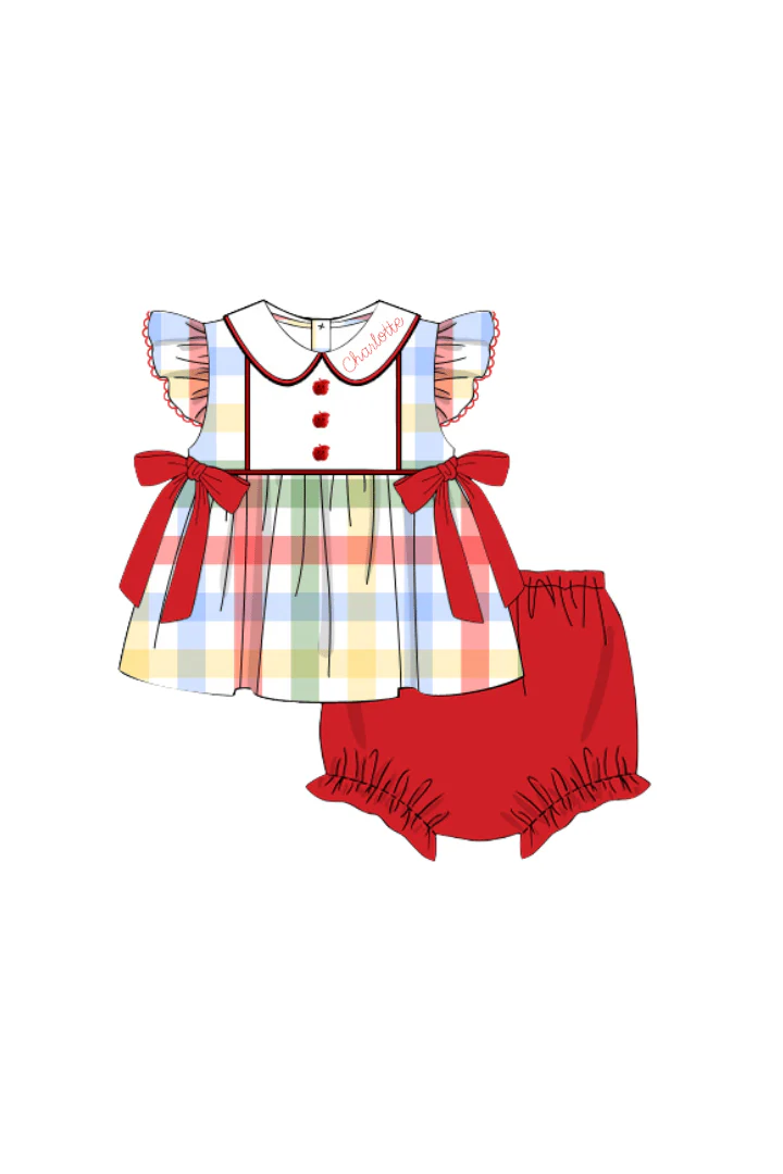 School Day Plaid Bloomer Set - Image 2