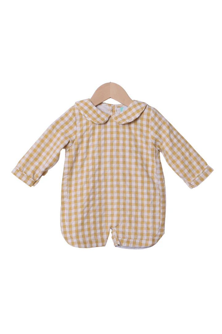 Yellow Seersucker Gingham  Shortall - Image 2
