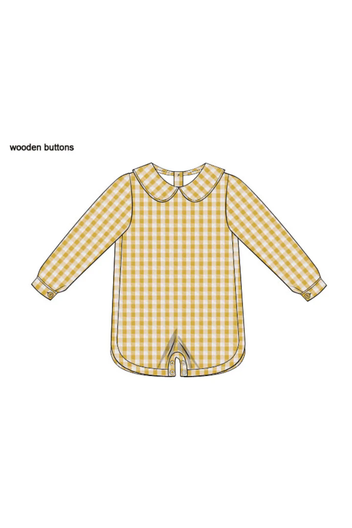 Yellow Seersucker Gingham  Shortall - Image 3